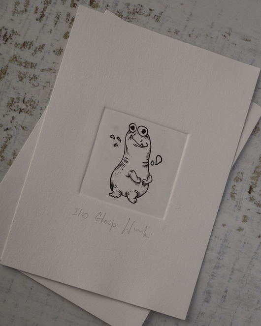 grafiki i ilustracje Miedzioryt - A6 - Doodle Beasts - Gloop