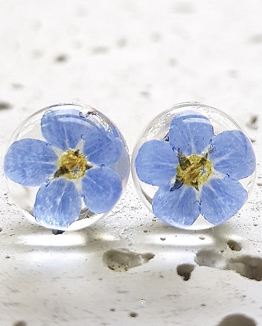Kolczyki - sztyfty z niezapominajką Grol Jewellery