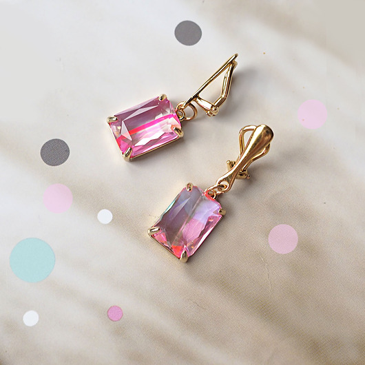 klipsy ZŁOTE KLIPSY z kryształem w okuciu