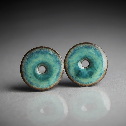 kolczyki ceramiczne DONUTS/stal chirurgiczna/