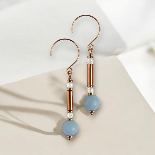 kolczyki z kamieniami Kolczyki angelit i topaz : okazałe i efektowne