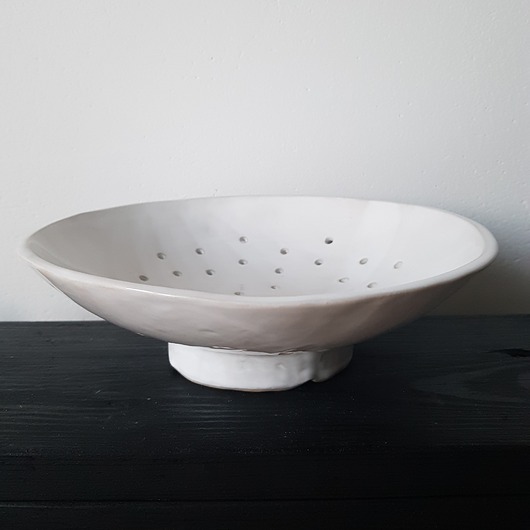 miski i misy Ceramiczna miska sitko na owoce, cedzak, durszlak