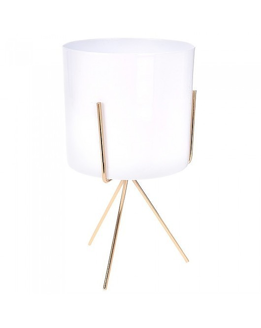 Kwietnik Metalowy Osłonka Biała 22 cm MIA home