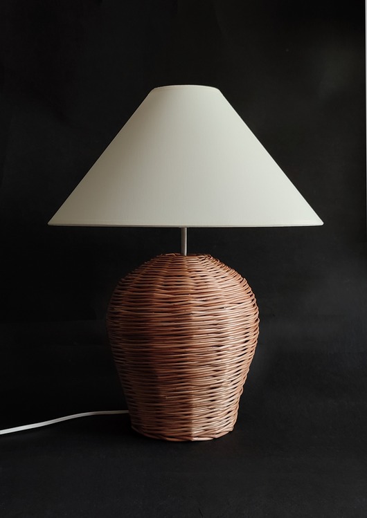 lampy stołowe Wiklinowa lampa stołowa
