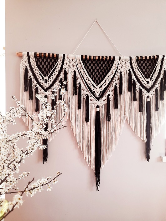 Makrama 'Black&White' 125x100 cm Makrama Decor