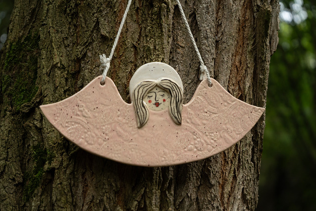 Ozdoby na ścianę Ceramiczny anioł na ścianę 