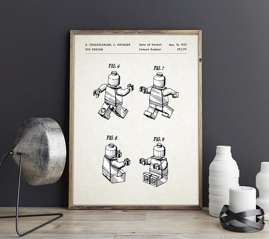 Ludzik Lego - patent - plakat vintage minimalmill