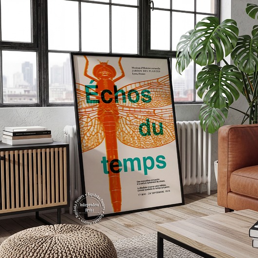 plakaty Plakat Entomologiczny Vintage z Ważką - Druk Pigmentowy