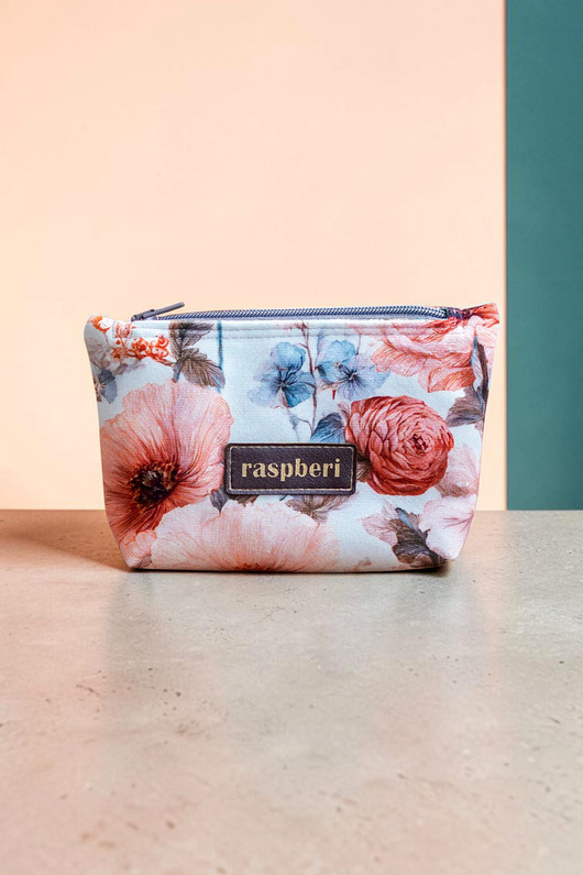 pokrowce i etui - na klucze Etui na klucze z jasnego weluru w pastelowe kwiaty handmade