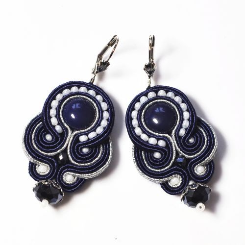 kolczyki soutache Sutaszowe kolczyki NAVY