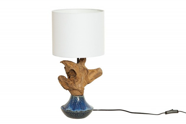 Lampa stołowa Symbiose drewno ceramika 50cm Home Design