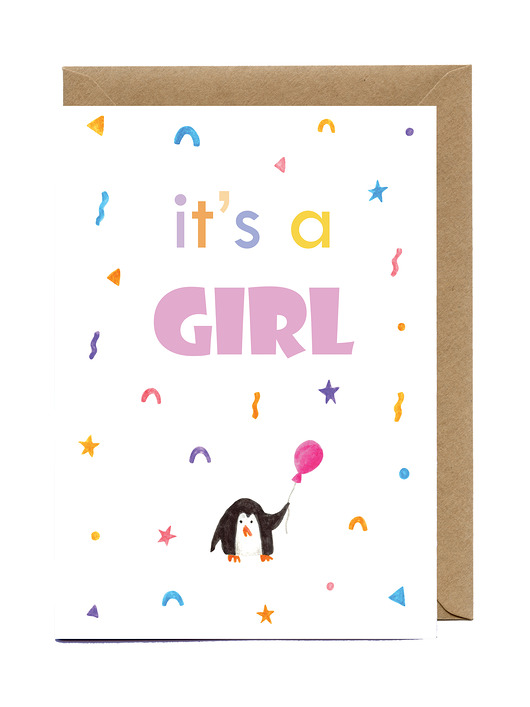 kartki okolicznościowe - wydruki Kartka na narodziny It is a girl