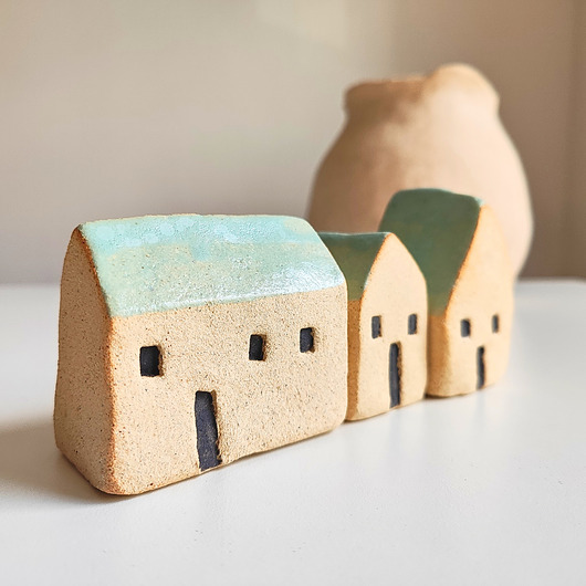 figurki i rzeźby Ceramiczne domki zestaw 3 szt.