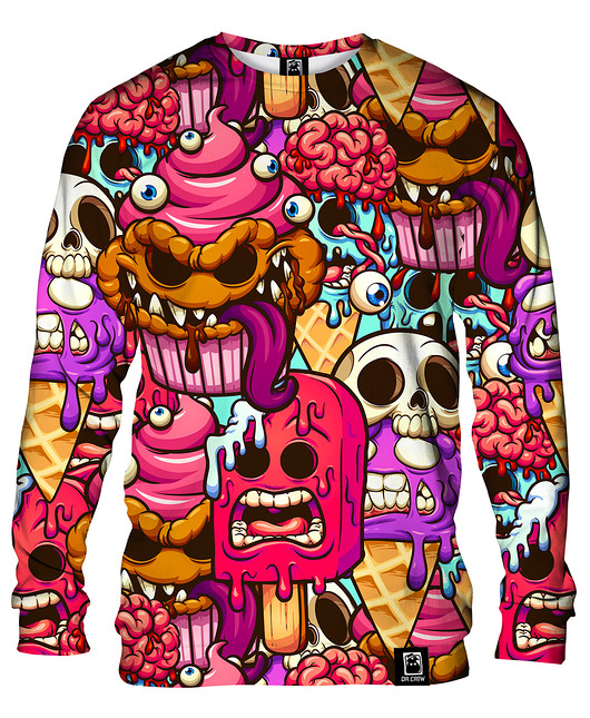 bluzy męskie Bluza Bez Kaptura Męska DR.CROW Dessert Monsters