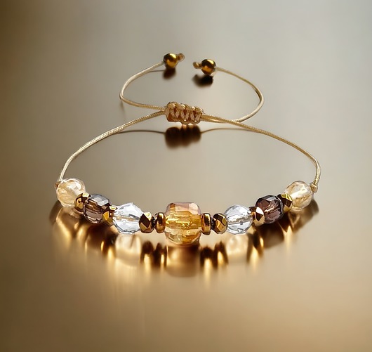 bransoletki z kamieni naturalnych DOBROBYT - amulet - cytryn, kwarc dymny, kryształ górski