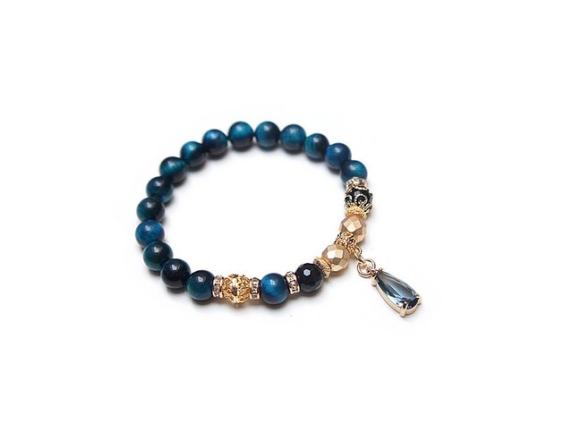 bransoletki z kamieni naturalnych Kolekcja Rich - Ocean blue /glamour/  bransoletka