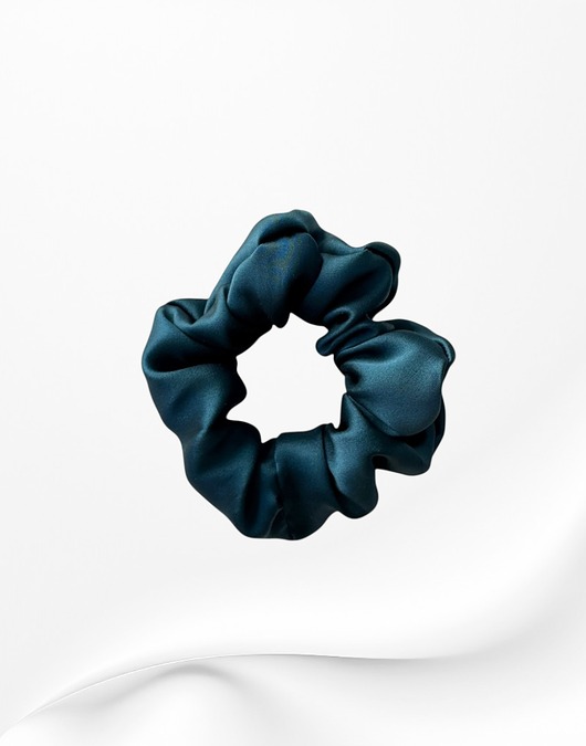 gumki do włosów Jedwabna scrunchie gumka frotka midi zielona morska
