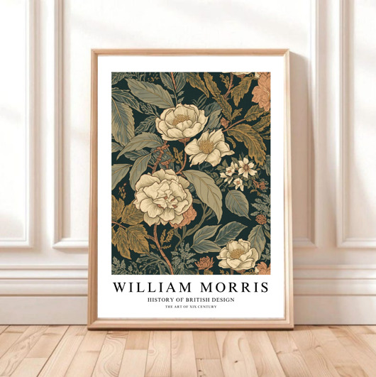 grafiki i ilustracje PLAKAT  dekoracyjny William Morris kwiaty