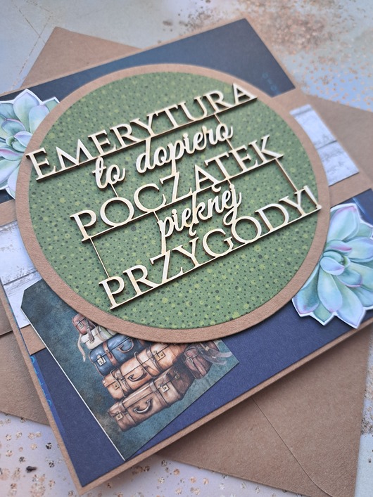 kartki scrapbooking Kartka z okazji przejścia na emeryturę (koperta)