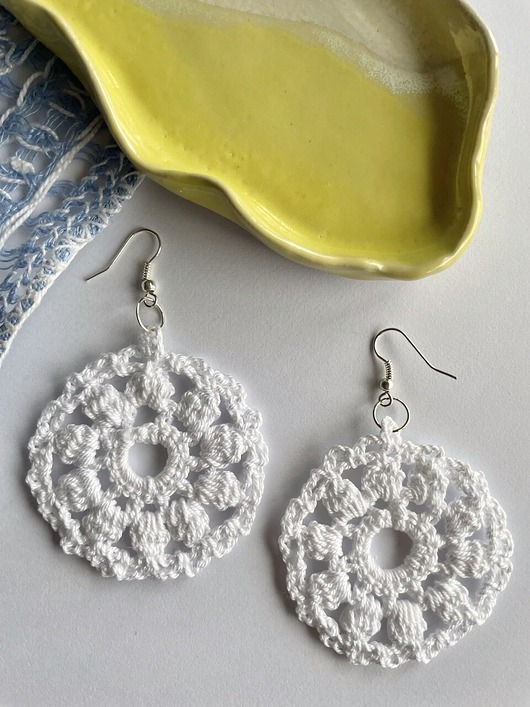 kolczyki - inne Szydełkowe kolczyki #03