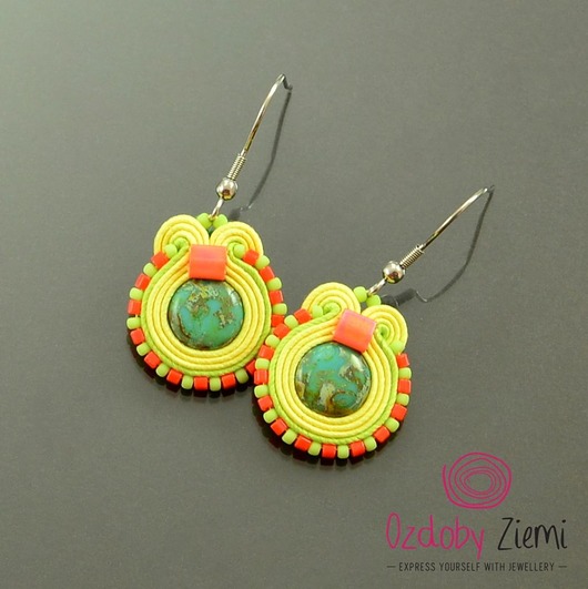 kolczyki soutache Kolorowe kolczyki sutasz - Lilly1
