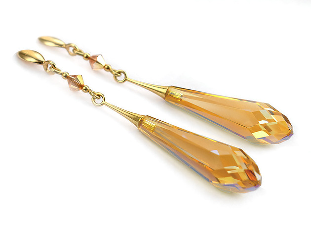 kolczyki swarovski Pozłacane kolczyki Grace- Metallic Gold- Kryształ Swarovskiego