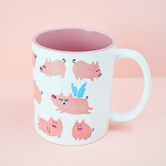 kubki Kubek prosiaczki- z różowym środkiem!