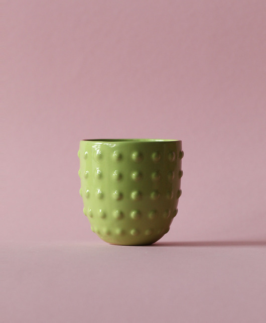 kubki i filiżanki Ceramiczna czarka w kolorze jasnej zieleni