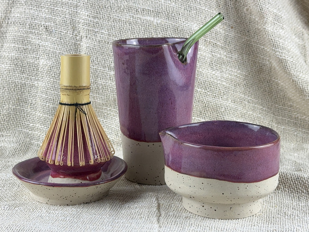 kubki Zestaw do matchy - Śliwkowy rytuał