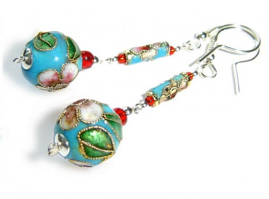 KOLCZYKI CLOISONNE III IMPRESJA