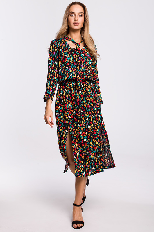 sukienki midi damskie Sukienka midi z rozcięciem-model 6(M-519)