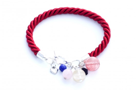czerwony: kwarc, lapis lazuli, marmur DOTS handmade