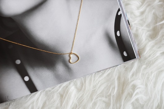 Gold Plated Open Heart Necklace #2 Le Boho Bleu