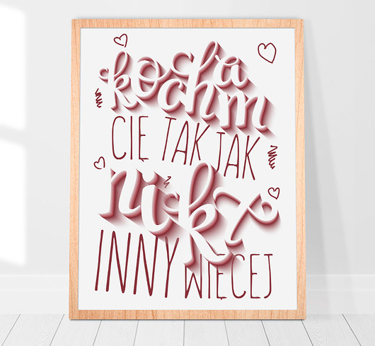 plakaty Kocham Cię - Obraz walentynkowy - miłość