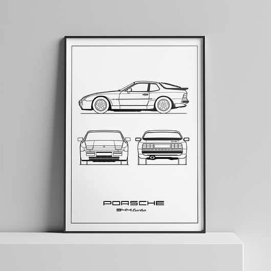 plakaty Plakat Legendy Motoryzacji - Porsche 944 Turbo