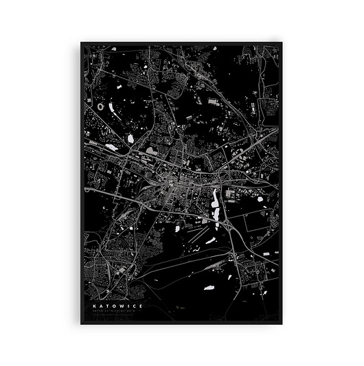 plakaty Mapa Katowic,  Plakat Katowice,  Mapy miast