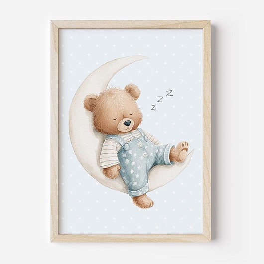 obrazy i plakaty do pokoju dziecięcego Plakat Na Ścianę Dla chłopca Niebieskie misie nr. 12