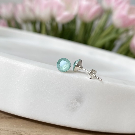 kolczyki swarovski Miętowe Diamenty kolczyki-wkrętki