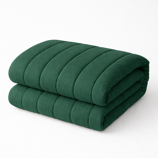 tekstylia - różne Kołdra bezposzewkowa bawełniana, butelkowa zieleń - 200x200cm