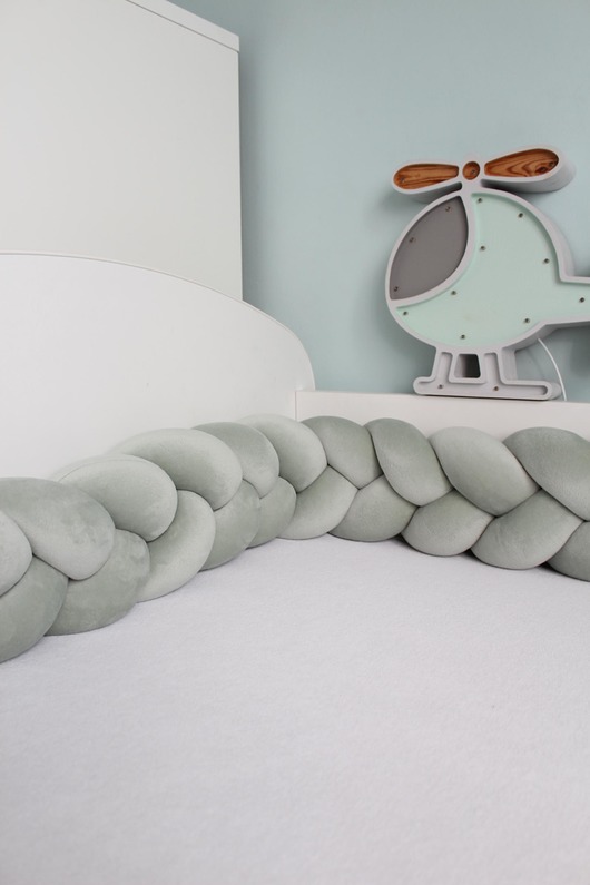 akcesoria do łóżeczek Ochraniacz warkocz /ZIELONA MIĘTA