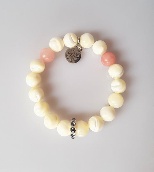 bransoletki z kamieni naturalnych Bransoletka Perłowa z Jadeitem