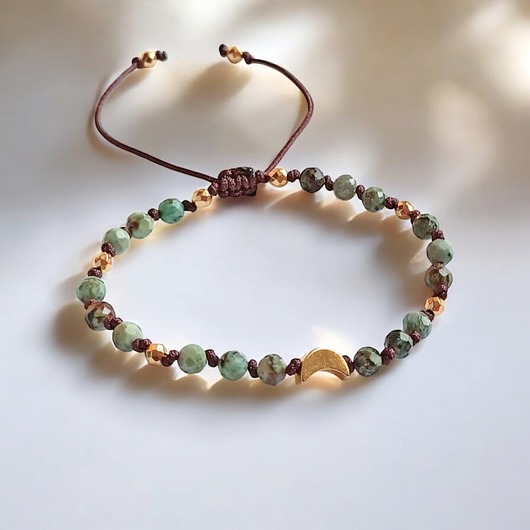 bransoletki z kamieni naturalnych SIŁA DO DZIAŁANIA - lunula z turkusem afrykańskim