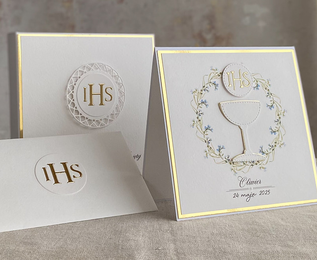 kartki na komunię Kartka na komunię z pudełkiem i kopertą, 45B