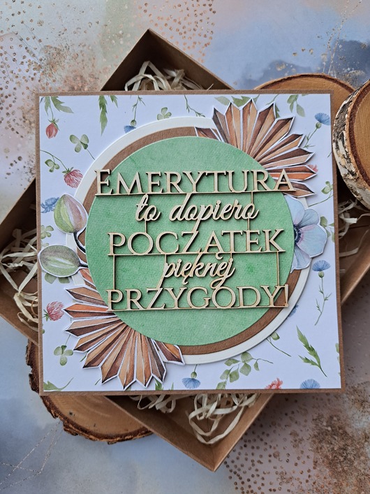 kartki scrapbooking Kartka z okazji przejścia na emeryturę (pudełko)
