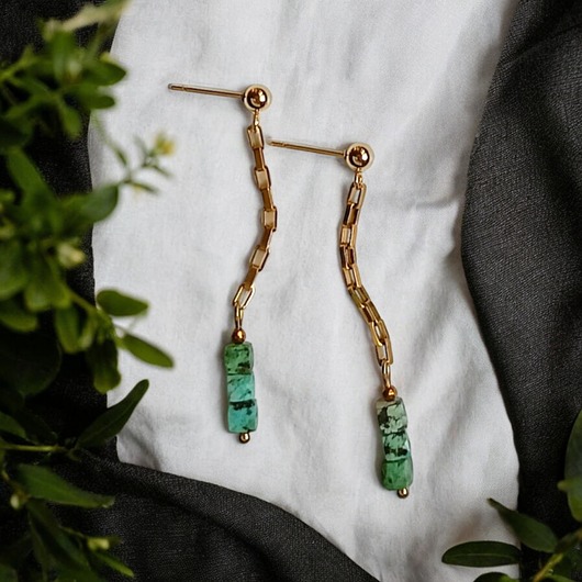 kolczyki z kamieniami LIMITOWANE kolczyki: turkus : long