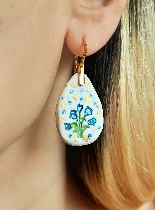 kolczyki pozłacane Kolczyki pozłacane Niezapominajki Kolekcja Parian