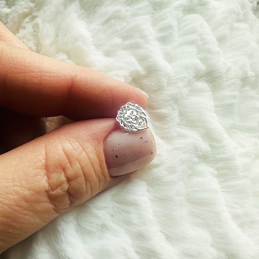 kolczyki srebrne Srebrne kolczyki lwy origami,  głowa lwa sztyfty