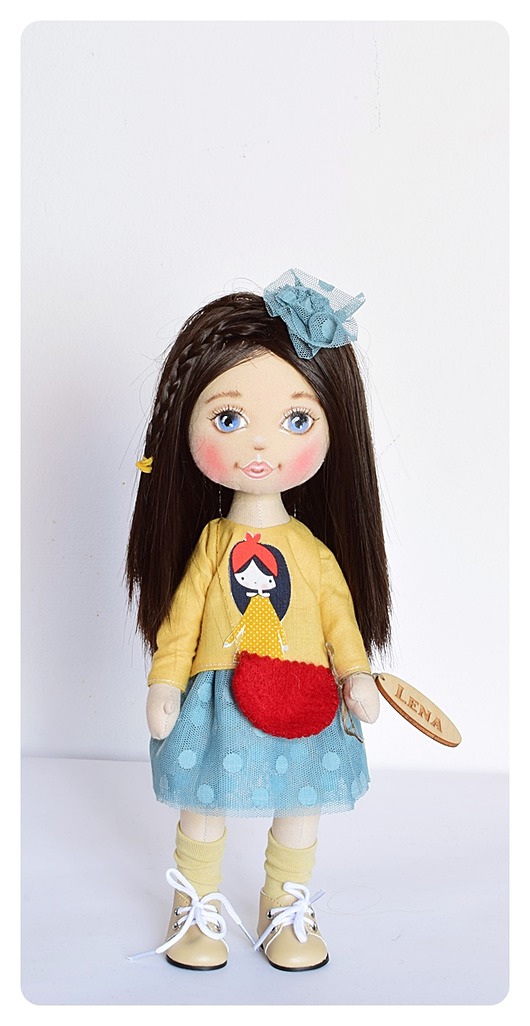 Lalka handmade 32cm malowana dostępna od ręki Handmade Tolak