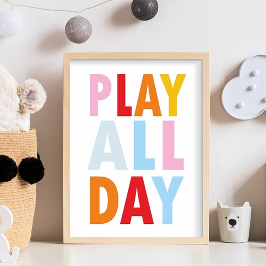 obrazy i plakaty do pokoju dziecięcego Plakat Play All Day