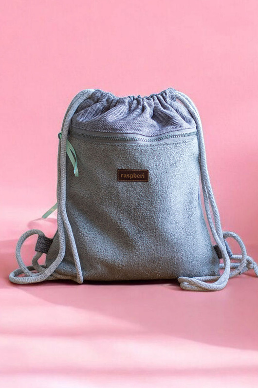 plecaki Szary plecak z przednią kieszenią bukla